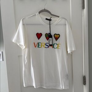 Versace Cream Tee with Black Label